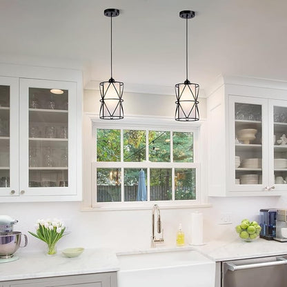7"×10" Pendant Lights with Frosted Glass, Matte Black Pendant Lighting Kitchen Island, Cylindrical Pendant Light Fixtures, Modern Kitchen Island Lighting, Pendant Light for Foyer-Large