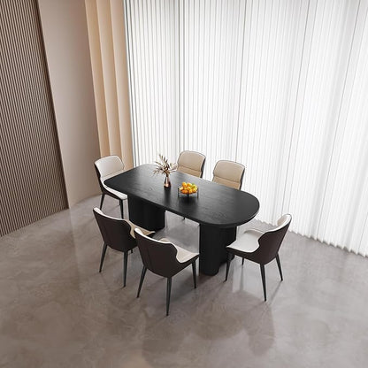 Dining Table Set for 6, Modern Kitchen Table with 6 Chairs, Dining Room Table Set for Kitchen,Dining Room,Home & Office (62.99" Black Table with 6 Chairs)