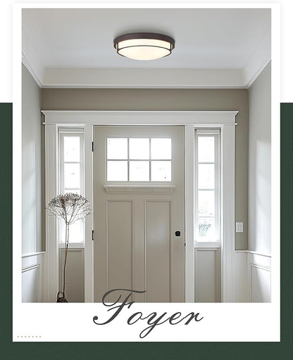 16 inch Flush Mount Ceiling Light, 3-Light Close to Ceiling Light Fixtures with Oil Rubbed Bronze Finish for Bathroom Bedroom Kitchen Hallway, CL4822-3W-BK