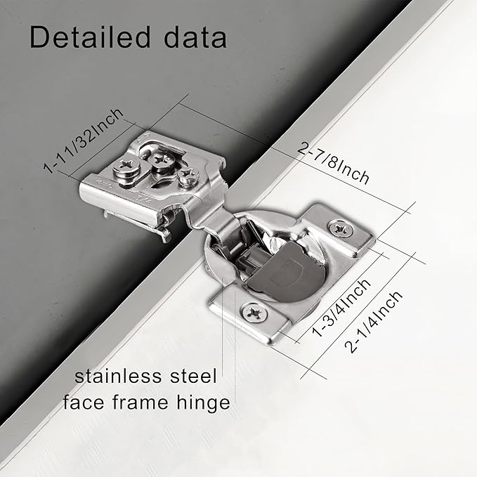 3/4 Inch Overlay Soft Close Cabinet Hinges, 2 Pack Slow Soft Close Hinges for Kitchen Cabinets Satin Nickel Hidden Self Closing Kitchen Cabinet Hinges for Cupboard