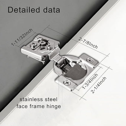 3/4 Inch Overlay Soft Close Cabinet Hinges, 2 Pack Slow Soft Close Hinges for Kitchen Cabinets Satin Nickel Hidden Self Closing Kitchen Cabinet Hinges for Cupboard