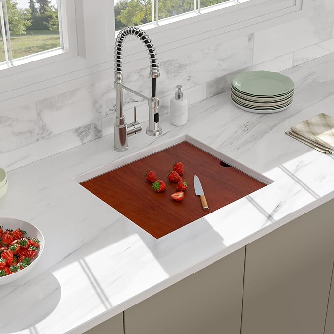 21 Undermount Kitchen Sink - Beslend 21x19 Inch Under Counter Sink Ledge Workstation Kitchen Sinks Stainless Steel 16 Gauge 10 Inch Deep Single Bowl Basin with Accessories