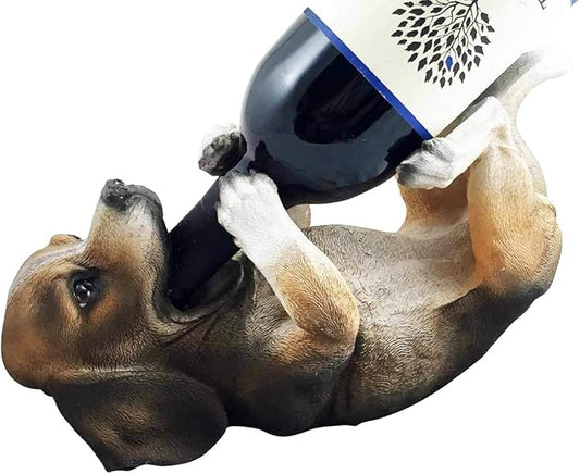 Ebros Lifelike Purebreed Pedigree Canine Adorable Tri Colored Beagle Dog Wine Bottle Holder Figurine Statue As Kitchen Wine Cellar Centerpiece Decor Storage Organizer (Beagle)