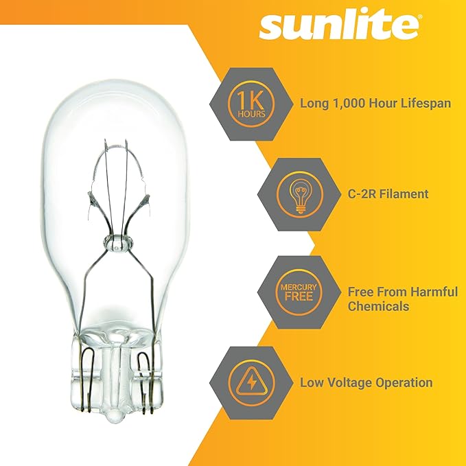 Sunlite T5 Specialty Mini-Tube Bulb, 17.9W, 263 Lumens, 12.8V, C-2R Filament, Miniature Wedge W2.1x9.5d Base, Clear Finish, 2800K Soft White, for Under Cabinet Lighting and Signage Lighting, 10 Pack