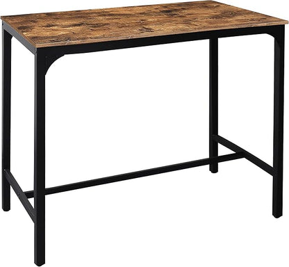 MUPATER 47'' Bar Table, Industrial Dining Table,High Top Table for 4,Tall Counter Height Pub Table for Dining Room, Kitchen or Living Room, 47.2''L x 23.6''W x 41.7''H, Rustic Brown