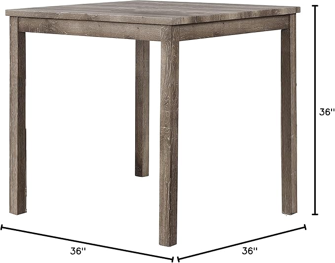 Cooper 36" Square Counter Height Dining Table, Solid and Engineered Wood Construction, Modern Contemporary Design, All-Wood Tabletop and Base, Perfect for Modern Kitchens or Bars, (Antique Oak)