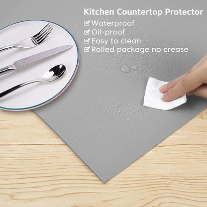 Extra Large Silicone Mat,Silicone Mats for Kitchen Counter Island Dinner Table Countertop Protector Heat Resistant Mat (120” x 48”, Grey)
