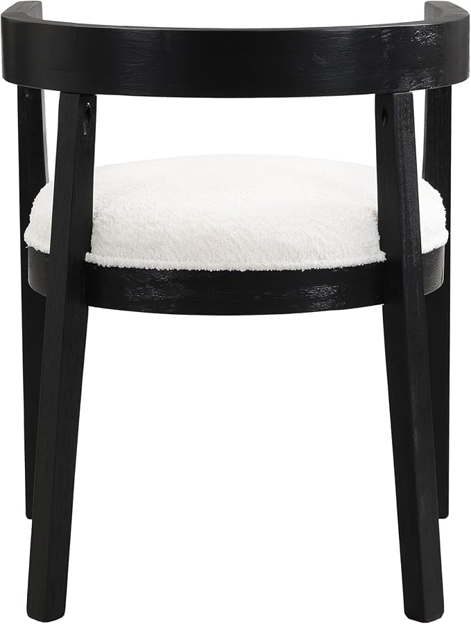 Christopher Knight Home Elev Set of 2 Fabric Upholstered Dining Chairs, Living Room Barrel Accent Chair Set, Round Backrest Dining Room Chair, Kitchen Island Extra Seat, Cream+Black