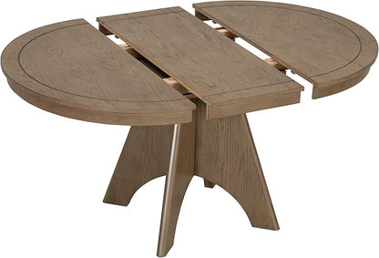Merax Vintage Extendable Dining Table for 4-6 People, 42 to 58 Inch Rustic Farmhouse Kitchen Table with Drop Leaf, Distressed Finish & Sturdy Crossed Legs, Espresso