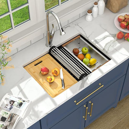 Lordear Undermount Kitchen Sink Composite Granite Sink Quartz Sinks Workstation 28 Inch Black Under Counter Kitchen Sinks 28x19 Inch