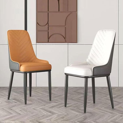 Accent Dining Chairs, PU Leather Chairs, Sleek Black Metal Legs for Living Room/Kitchen Island