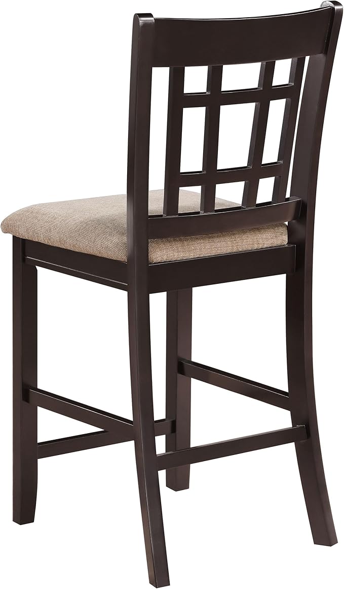 Coaster Home Furnishings - LAVON - 5-Piece Counter Height Dining Set - Oval Extendable Table with Storage & 4 Upholstered Chairs - Dining Room & Kitchen - Light Chestnut - 105278-S5