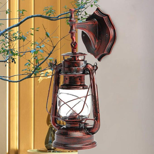 Wall Porch Light Vintage Rustic Lantern Lamp Indoor Outdoor Industrial Retro E27 Wall Lighting Fixture for Wall, Garage, Front Porch (B)