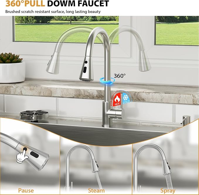 Mocoloo Drop In Kitchen Sink with Faucet Combo 16 Gauge Stainless Steel Single Bowl 30 Inch Drop In Sink with Cup Washer, Pull-out Faucet, and Soap Dispenser, 30''x22''x9'' Topmount Kitchen Sinks