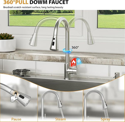 Mocoloo Drop In Kitchen Sink with Faucet Combo 16 Gauge Stainless Steel Single Bowl 30 Inch Drop In Sink with Cup Washer, Pull-out Faucet, and Soap Dispenser, 30''x22''x9'' Topmount Kitchen Sinks