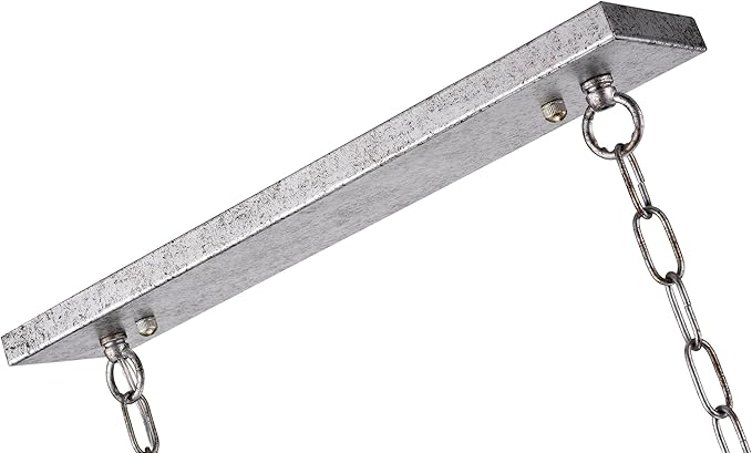 Edvivi Rectangular Linear Crystal Chandelier 40 in. W, 6 Lights Luxury Glam Adjustable Ceiling Lighting Fixture with 4 Rows of Teardrop Crystals for Living Dining Room Kitchen Island, Antique Silver