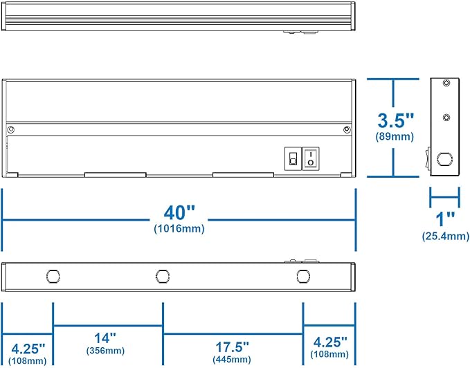 NUC-5 Series 40-inch Nickel Selectable LED Under Cabinet Light (NUC540SNK