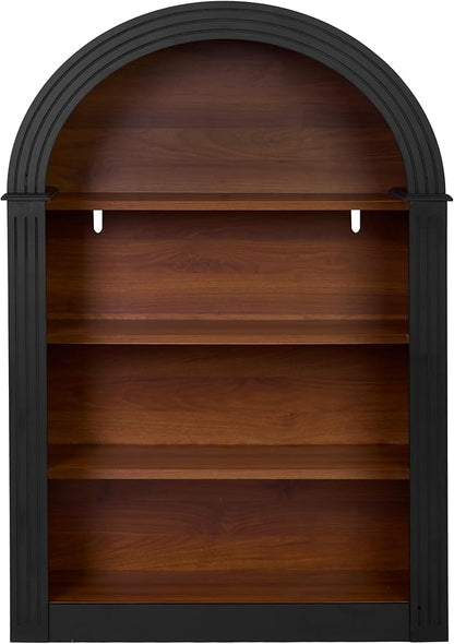 Ball & Cast 45.66" Tall Arched Storage Cabinet,Modern 4-Tier Wooden Display Cabinet with Open Shelves,Versatile Floor Bookcase Cabinet Organizer for Library,Living Room, Office, Black