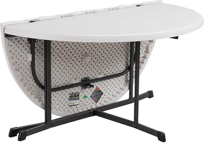 Lifetime 80806 Commercial Round Fold-in-Half Table, 60-Inch, Almond