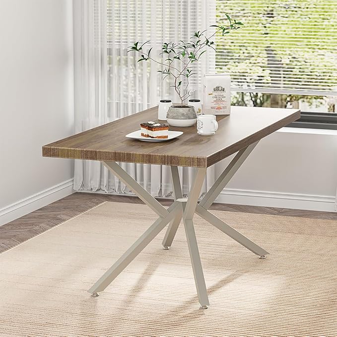 30 Inch Metal Table Base for Dining Room, Heavy Duty Table Legs for Glass, Marble, and Wood Tops, Furniture Legs for Home,Kitchen,Office (Silver)