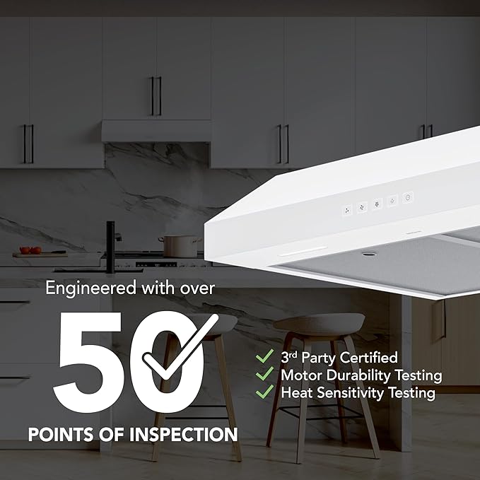 Broan-NuTone 30-Inch Under Cabinet Range Hood, ENERGY STAR, 350 Max Blower CFM, White