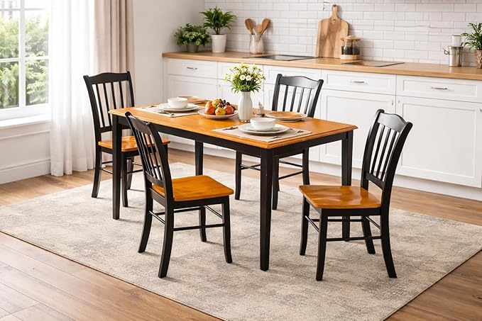 Boraam Shaker Dining Room Side Chairs, Set of 2 - Black/Oak