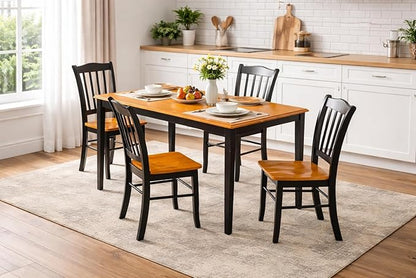 Boraam Shaker Dining Room Side Chairs, Set of 2 - Black/Oak