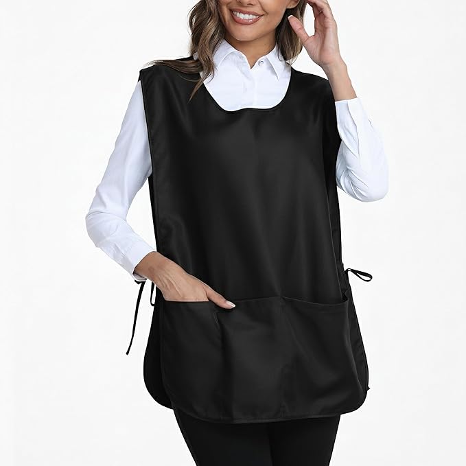 Xeoxarel Unisex Cobbler Apron with 3 Pockets, Adjustable Drawstring Waist, Professional Lightweight for Kitchen Salon Garden