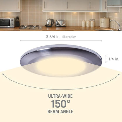 Armacost Lighting Wafer Thin LED Puck Light, Warm White Light (2700K), Polished Chrome Finish 204410