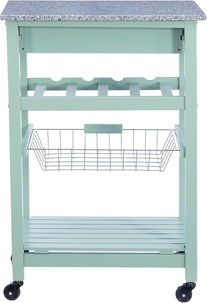 Linon Kitchen Island, Green, 15.75 x 22.83 x 33.86 Inches
