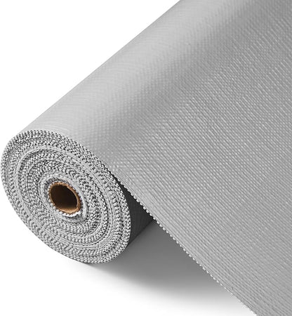 Drawer and Shelf Liner, Non-Slip Kitchen Cabinet Liners Non-Adhesive Thick Strong Grip Waterproof Washable Mats Protect Dresser Shelves Cupboard Bathroom Cabinets, Light Gray, 12 in X 10 FT