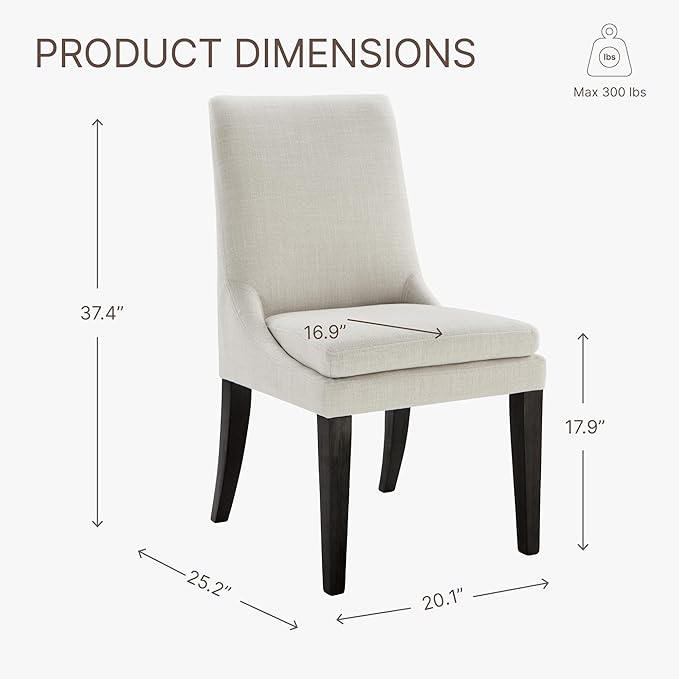 KISLOT Upholstered Dining Chairs Modern Sidechair Performance Fabric High Back Armlesschair for Diningroom Kitchen,Cream,Set of 4(2 Box)