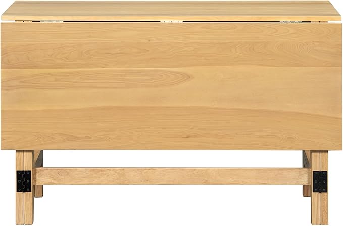 Merax Farmhouse Wood Extendable Dining Table with Drop Leaf for Small Places, Modern Freestanding Scalable Desk for Kitchen & Living Room, Natural