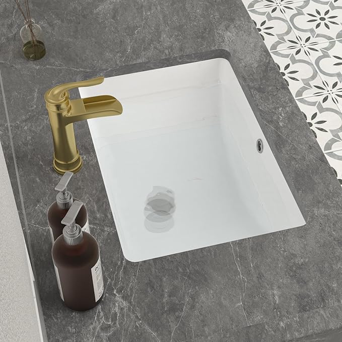 Mocoloo Undermount Bathroom Sink 20" x 14" Rectangle White Ceramic Bathroom Sink 8 Inch with Vertical Sides and Overflow Drain Porcelain Rectangular Undermount Vanity Sinks