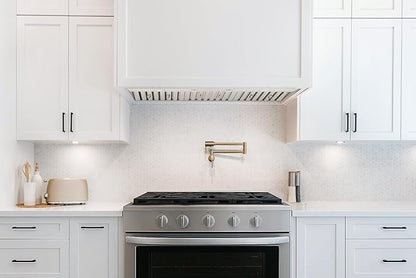 Hauslane Range Hood Insert 36 inch,Stainless Steel Built-In Range Hood with 3-SPEED Dual Control Knobs,Dishwasher-safe baffle filters,GU10 LED bulbs,6" Round Duct for Vented or Ductless