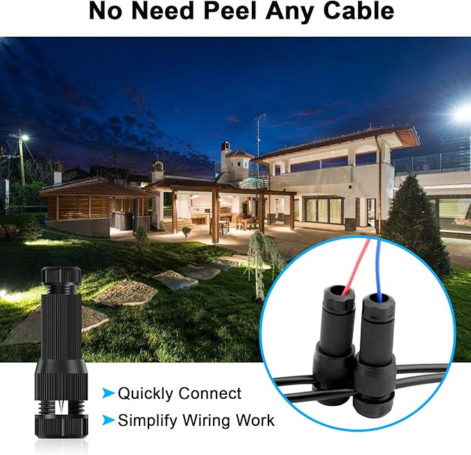 6 Pack Low Voltage Landscape Light Wire Connector Outdoor 14-20 Gauge Cable Connectors for Landscape Path Lights Work with Malibu Paradise Moonrays and More