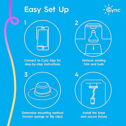 GE Cync Reveal® Smart LED Recessed Downlight, Color Changing WiFi Light, Matter Compatible, Compatible with Alexa and Google Home, 6in (3-Pack)