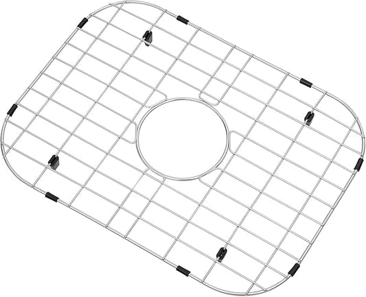 Kitchen Sink Grid and Sink Protector, Stainless Steel Sink Grids 18 7/8" x 13-11/16" with Central Drain for Single Sink Bowl, Sinka Bottom Grid, Sinks Grate