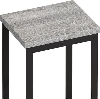 4 Piece Modern Design Kitchen Dining Table,1 Bar Table and Small Kitchen Table Set for 3,Wooden Counter Height Table Set for Kitchen,Convenient Hanging Stool Design,Dining Room Island Table (Grey)