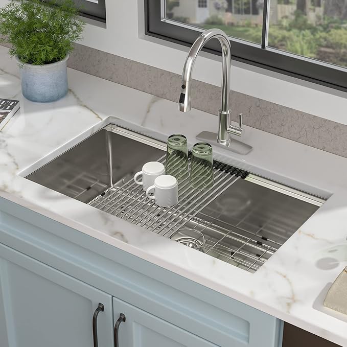 30 Undermount Kitchen Sink - Fulorni 30"x19" Kitchen Sink Ledge Workstation Under Counter 16 Gauge 304 Stainless Steel Single Bowl Basin