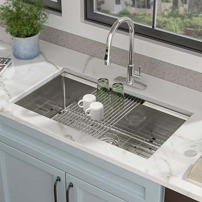 30 Undermount Kitchen Sink - Fulorni 30"x19" Kitchen Sink Ledge Workstation Under Counter 16 Gauge 304 Stainless Steel Single Bowl Basin