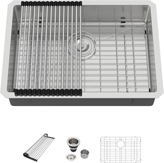 23 Inch Undermount Kitchen Sink - Beslend ADA 6 Inch Depth 23x18 Undermount Sinks Stainless Steel 16 Gauge Mobility Friendly Sink for Wheelchair Accessible & Accessible Design Kitchen