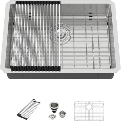 23 Inch Undermount Kitchen Sink - Beslend ADA 6 Inch Depth 23x18 Undermount Sinks Stainless Steel 16 Gauge Mobility Friendly Sink for Wheelchair Accessible & Accessible Design Kitchen