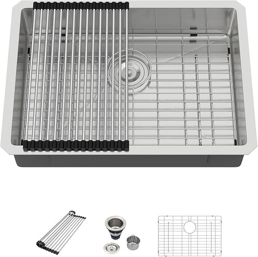 23 Inch Undermount Kitchen Sink - Beslend ADA 6 Inch Depth 23x18 Undermount Sinks Stainless Steel 16 Gauge Mobility Friendly Sink for Wheelchair Accessible & Accessible Design Kitchen