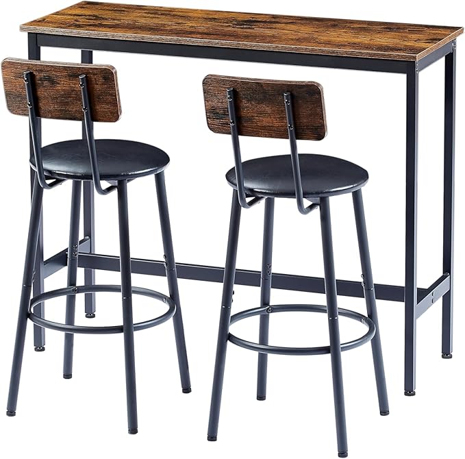 Pub Set Kitchen Dining Sets Home Bar Furniture Breakfast Nook Gatherings Counter Height Table and Chairs Compact Apartment Entertaining, Space Saving Bistro Set, Kitchen Island Seating with Stools