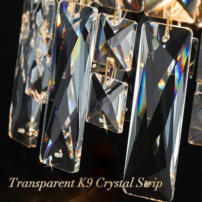 6 Light Gold Crystal Chandelier | Modern Crystal Chandeliers for Dining Room Light Fixture | Luxury Ceiling Pendant Lighting for Living Room | Bedroom | Entryway | Foyer | Staircase | Barthroom