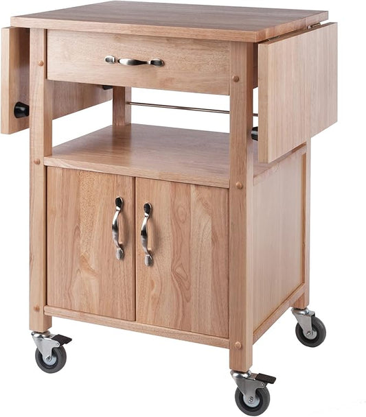 Winsome Wood/Veneer Mobile Kitchen Cart with Lockable Wheels, Beech (84920)