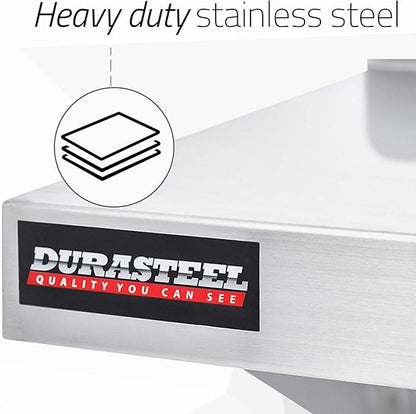 DuraSteel Stainless Steel Wall Shelf - 36" Wide x 12" Deep Commercial Grade - NSF Certified - Industrial Appliance Equipment (Restaurant, Bar, Home, Kitchen, Laundry, Garage and Utility Room)