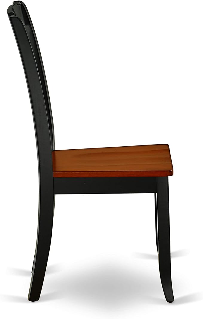 East West Furniture DAC-BCH-W Danbury Dining Room Chairs - Slat Back Solid Wood Seat Chairs, Set of 2, Black & Cherry
