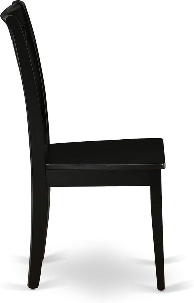 East West Furniture CLC-BLK-W Clarksville Dining Chairs - Double Cross Back Wooden Seat Chairs, Set of 2, Black